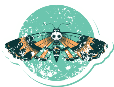 Bir insan tarafından çizilmiş ölü bir baş güvesinin sembolik dövmesi.