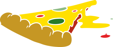 Bir insan tarafından çizilmiş bir dilim pizzanın karalaması.