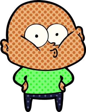 Bir insan tarafından çizilmiş kel bir adam.