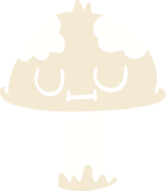 Bir insan tarafından çizilmiş şirin mantarlar.