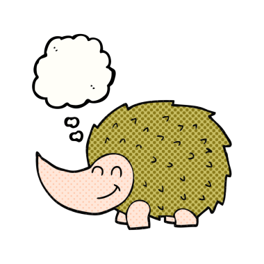 Bir insan tarafından çizilmiş serbest çizim balon kirpi.