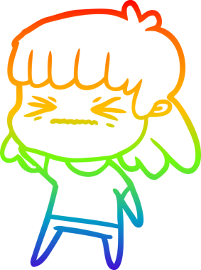 gökkuşağı gradyan çizimi bir insan tarafından çizilmiş bir karikatür kadın