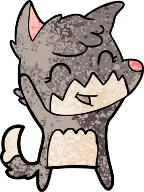 Bir insan tarafından çizilmiş mutlu çizgi film tilkisi.