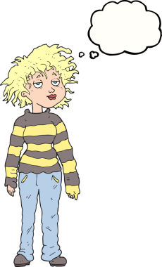 Serbest çizim düşünce balonu karikatürü bir insan tarafından çizilmiş.