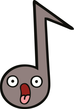 Bir insan tarafından çizilmiş güzel bir nota karikatürü.