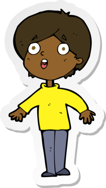 Bir insan tarafından çizilmiş bir karikatür çıkartması.