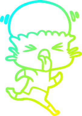 Bir insan tarafından çizilmiş garip bir çizgi film uzaylısının soğuk gradyan çizimi