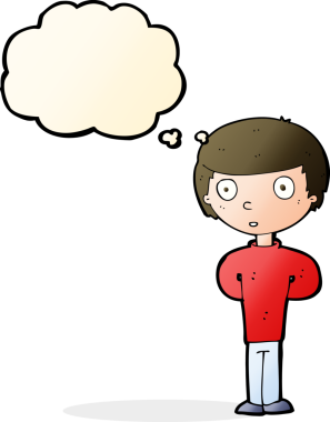 Bir insan tarafından çizilmiş düşünce balonlu endişeli bir adam.