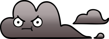 Bir insan tarafından çizilmiş bir fırtına bulutunun gölgelenmiş karikatürü