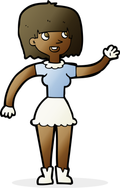 Çizgi filmdeki kız bir insan tarafından çizilmiş.