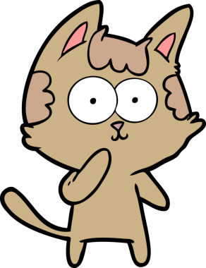 Bir insan tarafından çizilmiş bir çizgi film kedisi.