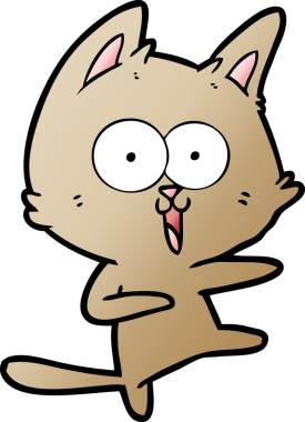 Bir insan tarafından çizilmiş komik çizgi film kedisi.