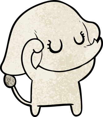 Bir insan tarafından çizilmiş şirin bir fil.