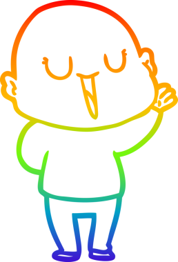 gökkuşağı gradyan çizimi mutlu bir çizgi kel adamın çizimi bir insan tarafından çizildi