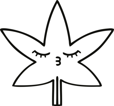 Bir insan tarafından çizilmiş bir sonbahar yaprağının çizgi çizimi