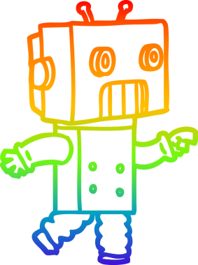 gökkuşağı gradyan çizgisi bir insan tarafından çizilmiş robot çizgi