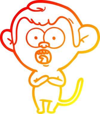 Bir insan tarafından çizilmiş bir çizgi filmin sıcak gradyan çizimi.