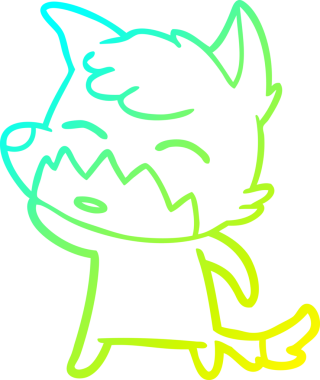 Bir insan tarafından çizilmiş bir tilki çizgi çizimi.