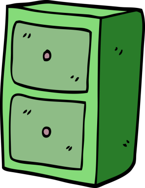 Bir insan tarafından çizilmiş karalama dolabı.