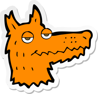 Bir insan tarafından çizilmiş tilki kafasının çıkartması.