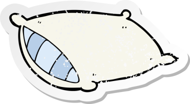 Bir insan tarafından çizilmiş karikatür yastığının gerilemiş yapıştırması.