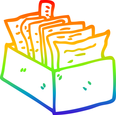 gökkuşağı gradyan çizgi çizimi bir insan tarafından çizilmiş bir karikatür ofis dosya kutusu