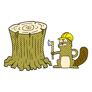 Bir insan tarafından çizilmiş karikatür kunduzu.