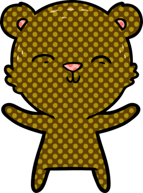 Bir insan tarafından çizilmiş bir çizgi film karakteri.