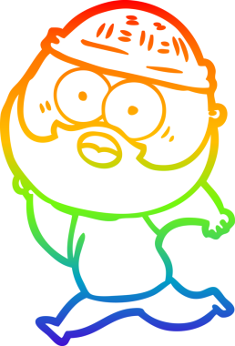 Gökkuşağı gradyan çizgi çizimi bir insan tarafından çizilmiş sakallı bir adamın çizimi