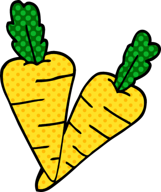 bir insan tarafından çizilmiş organik havuçları karalamak