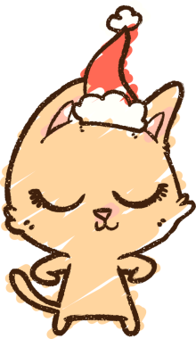 Bir insan tarafından çizilen Noel Kedisi Tebeşiri