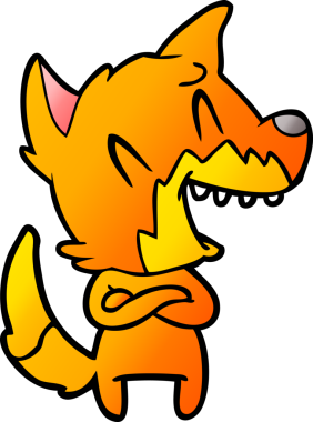 Bir insan tarafından çizilmiş tilki çizgi film karakteri