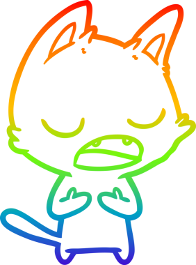 gökkuşağı gradyan çizimi bir insan tarafından çizilmiş konuşan kedi çizgi filmi