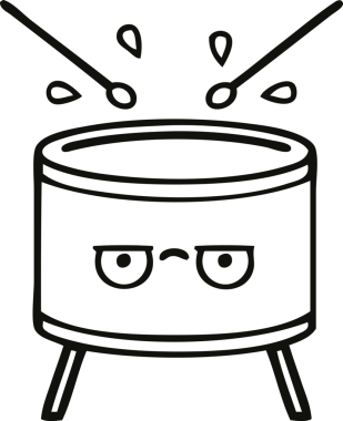 Bir insan tarafından çizilmiş davul çizimi