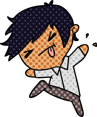 Bir kawaii 'nin insan tarafından çizilmiş şirin bir çocuk çizimi.