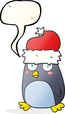 Bir insan tarafından çizilmiş serbest konuşma balonu karikatürü pengueni