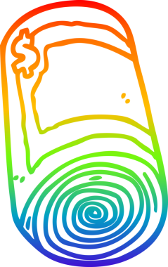 Gökkuşağı gradyan çizgisi bir insan tarafından çizilmiş bir para rulosu