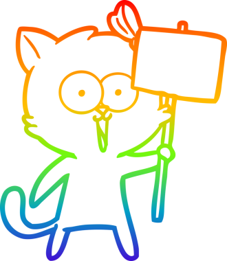 gökkuşağı gradyanı çizimi bir insan tarafından çizilmiş çizgi film kedisi