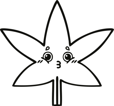 Bir insan tarafından çizilmiş bir sonbahar yaprağının çizgi çizimi