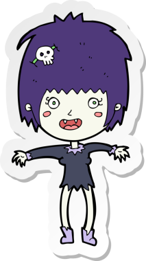 Bir insan tarafından çizilmiş vampir bir kızın çıkartması.