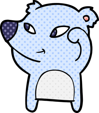 Bir insan tarafından çizilmiş sevimli çizgi film ayısı.