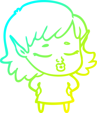 Bir insan tarafından çizilmiş güzel bir elf kızı çizimi.