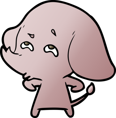 Bir insan tarafından çizilmiş karikatür fili