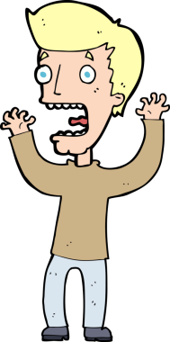 Bir insan tarafından çizilmiş korkmuş bir adam.