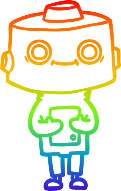 gökkuşağı gradyan çizgisi bir insan tarafından çizilmiş robot çizgi