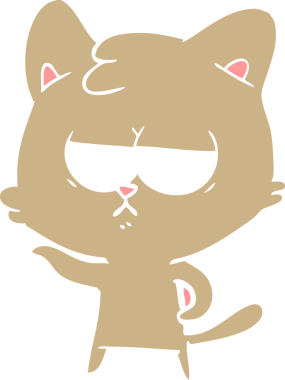 Sıkıcı düz renkli çizgi film kedisi bir insan tarafından çizildi