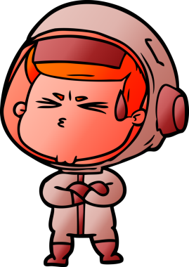 Çizgi film bir insan tarafından çizilmiş astronot.