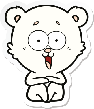 Bir insan tarafından çizilmiş gülen oyuncak ayının çıkartması.