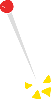 Bir insan tarafından çizilen iğnenin düz renk çizimi