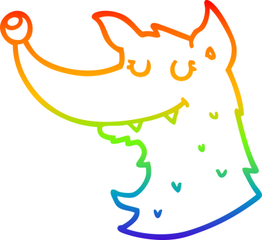 gökkuşağı gradyan çizgi çizimi bir insan tarafından çizilmiş bir kurt çizgi